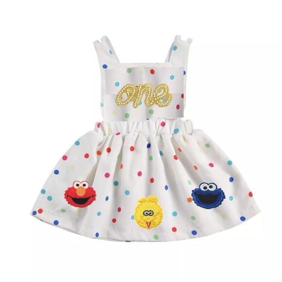 Elmo Dress Smash Cake First Birthday Cookie Monster Clothes Sesame Street Dress
